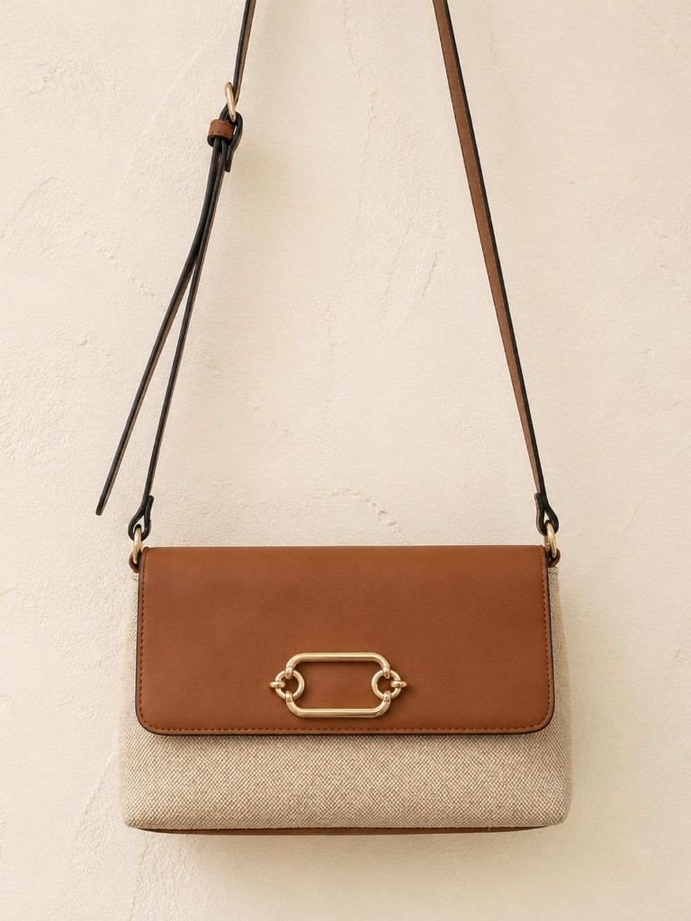Balabooste Paris Crossbody Bag – Camel & Natural Canvas